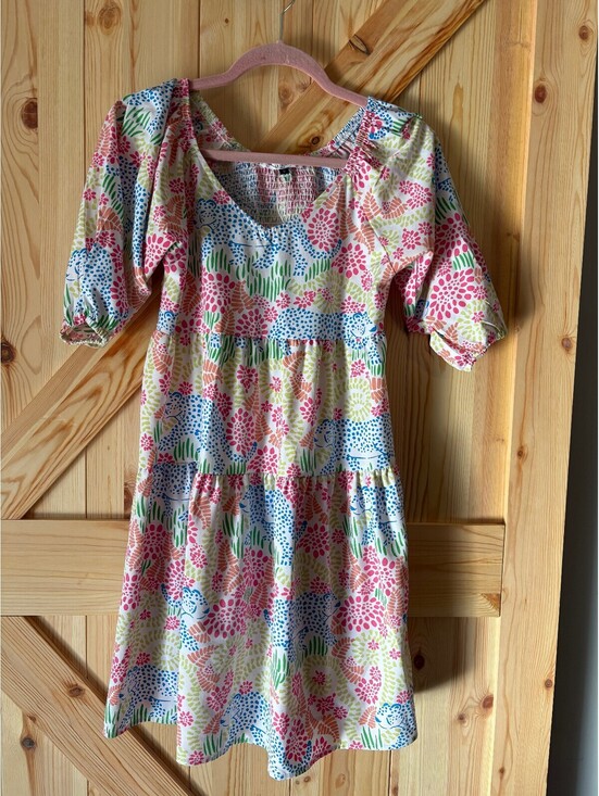 Michelle McDowell Dresses & Skirts - Michelle McDowell Small Floral Patterned Tiered Dress with Puff Sleeves